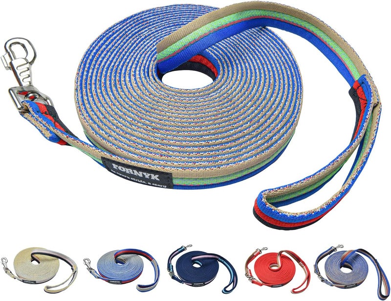 Fornyk Lunge Line for Horse, Equine Lunge Line with Solid Swivel Alloy Trigger Buckle for Accurate Equestrian Training, Competition and Daily Use, 26ft/8m (Gray-Green-Blue) - Image 1